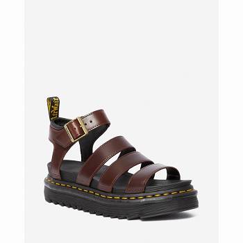 Dr Martens Blaire Brando Kožené Gladiator - Bordove Sandale Damske, DR0297